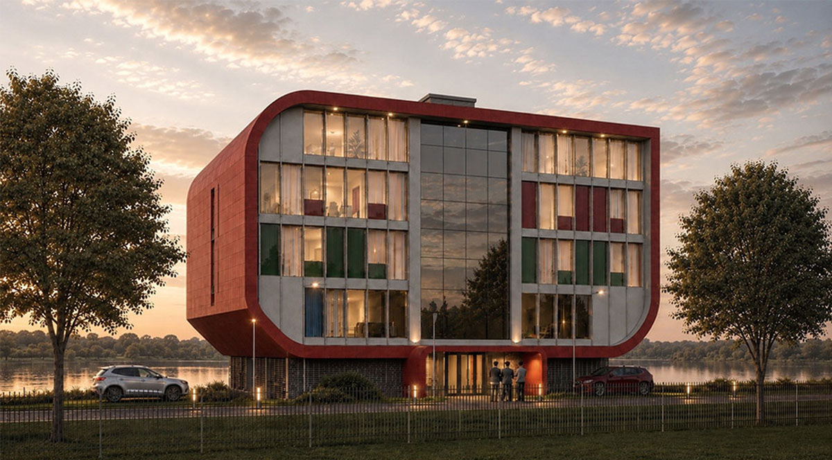 Neubau eines Bürogebäudes MD Elbufer