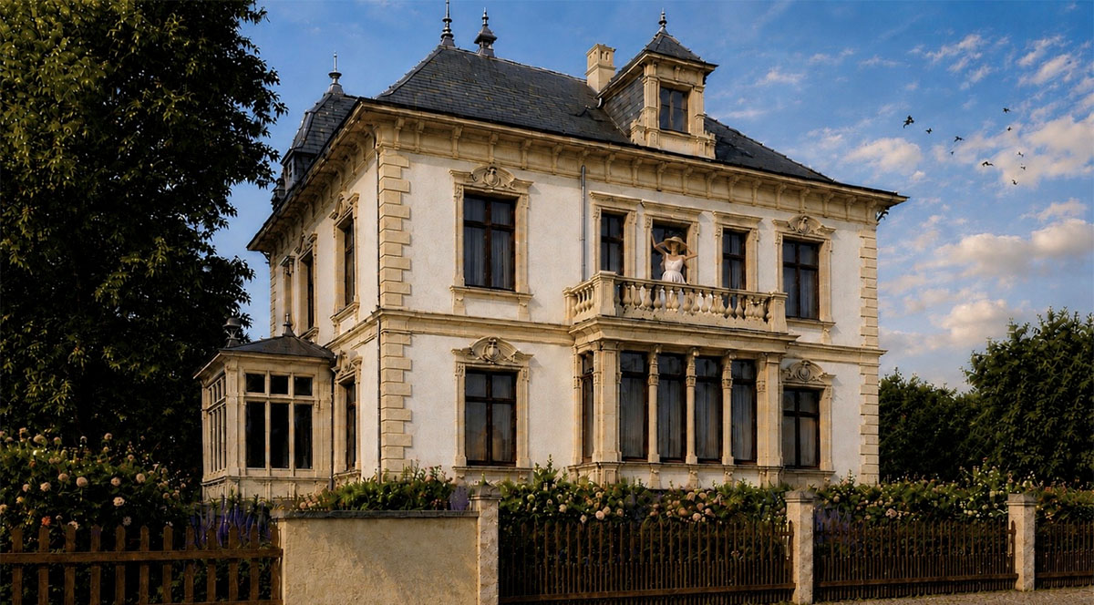 Villa in Radebeul-Kötzschenbroda der Fam. F. im Jahr 1880